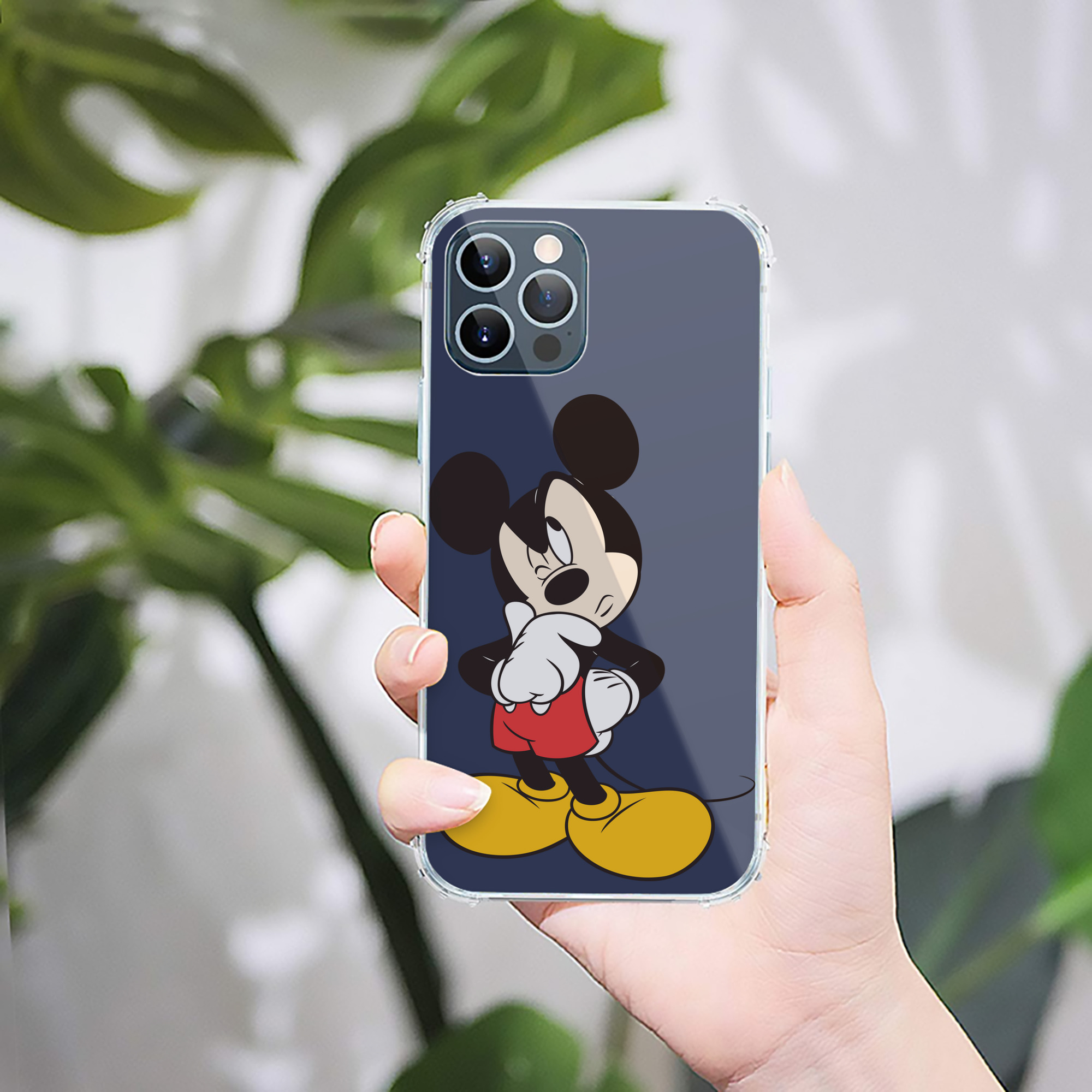 （画像用） ミッキーマウス Mickey Mouse 【iPhone 12シリーズ対応】透明スマホケース（クリアソフトケース）
